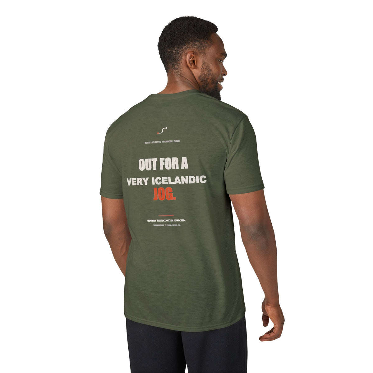 Out for a Very Icelandic Jog — Gildan Performance Back-Print Tee