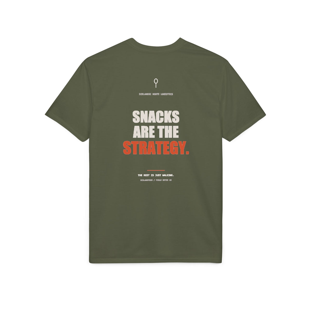 Snacks Are the Strategy — Gildan Performance Back-Print Tee