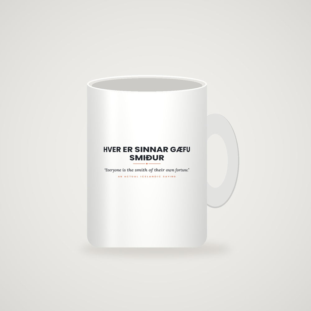 Mug mockup — full slogan visible