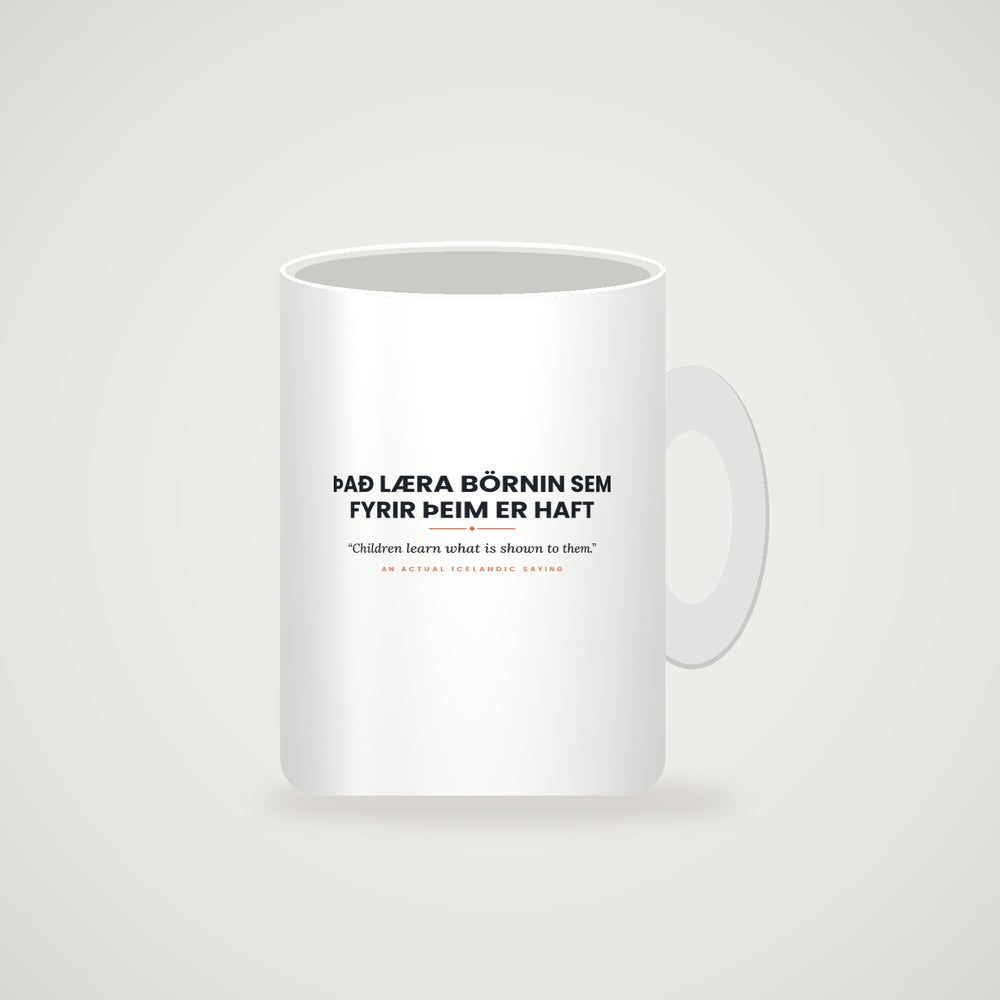Mug mockup — full slogan visible