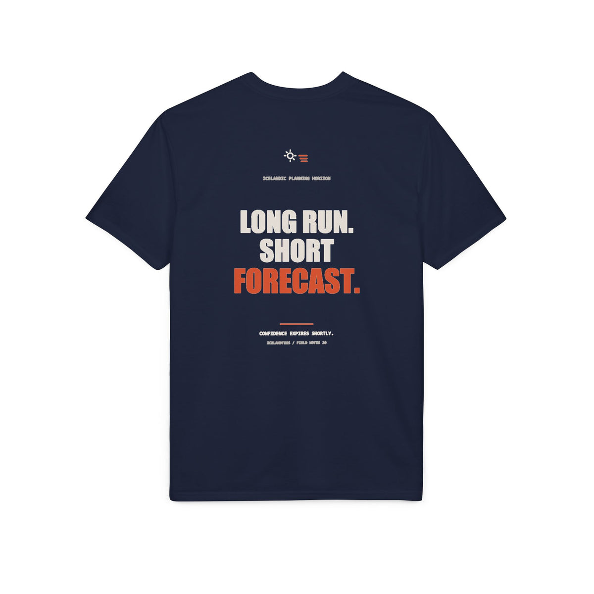 Long Run. Short Forecast. — Gildan Performance Back-Print Tee