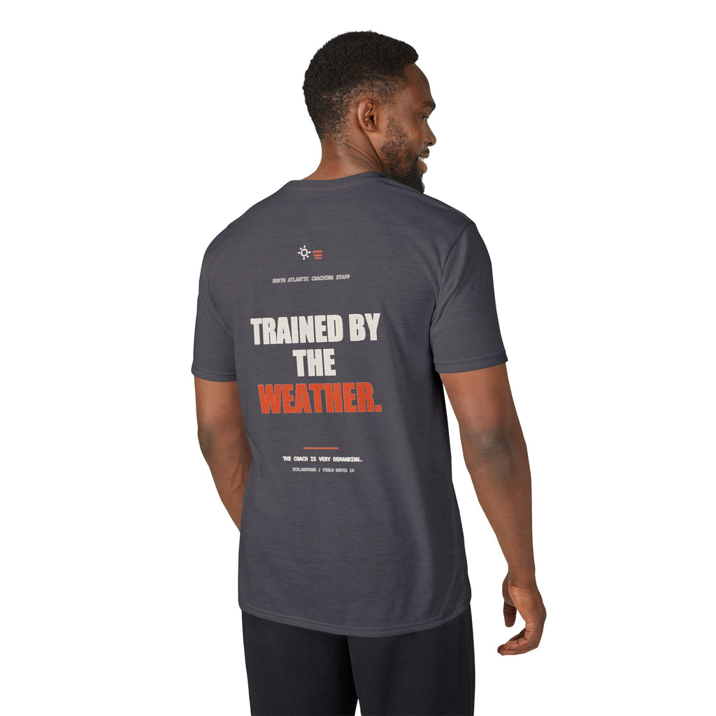 Trained by the Weather — Gildan Performance Back-Print Tee