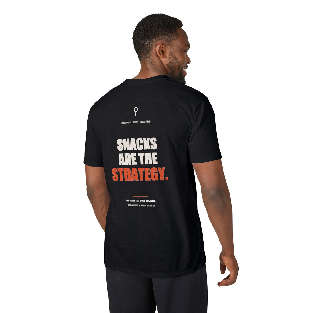 Snacks Are the Strategy — Gildan Performance Back-Print Tee
