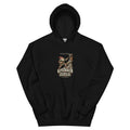 Ketkrókur vintage Icelandic Yule Lad design on a black hoodie, front view