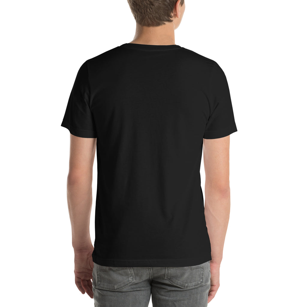 Black tee, plain back view