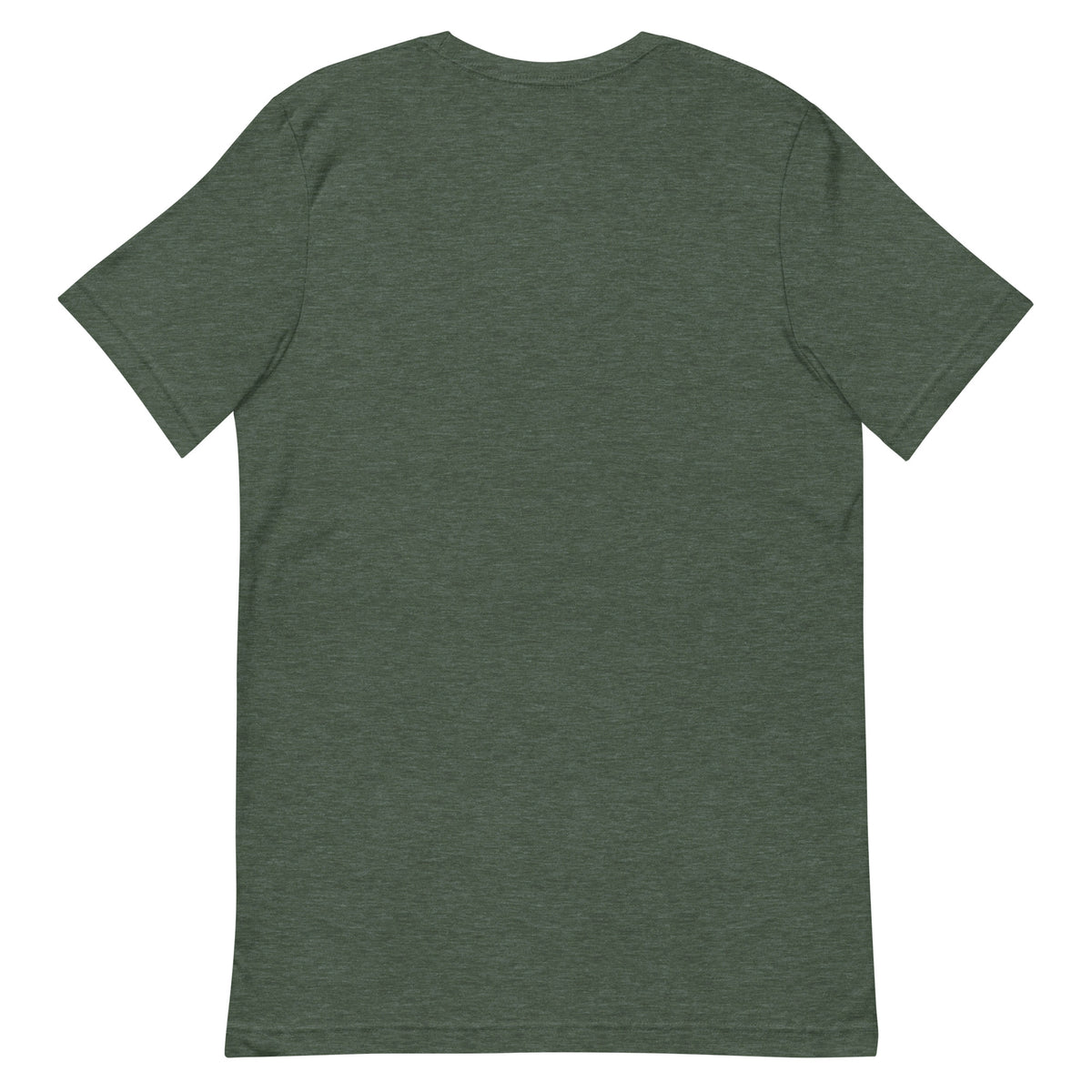 Back view of the Heather Forest Chasing Waterfalls Since 874 AD T-shirt, showing the plain, unprinted back.